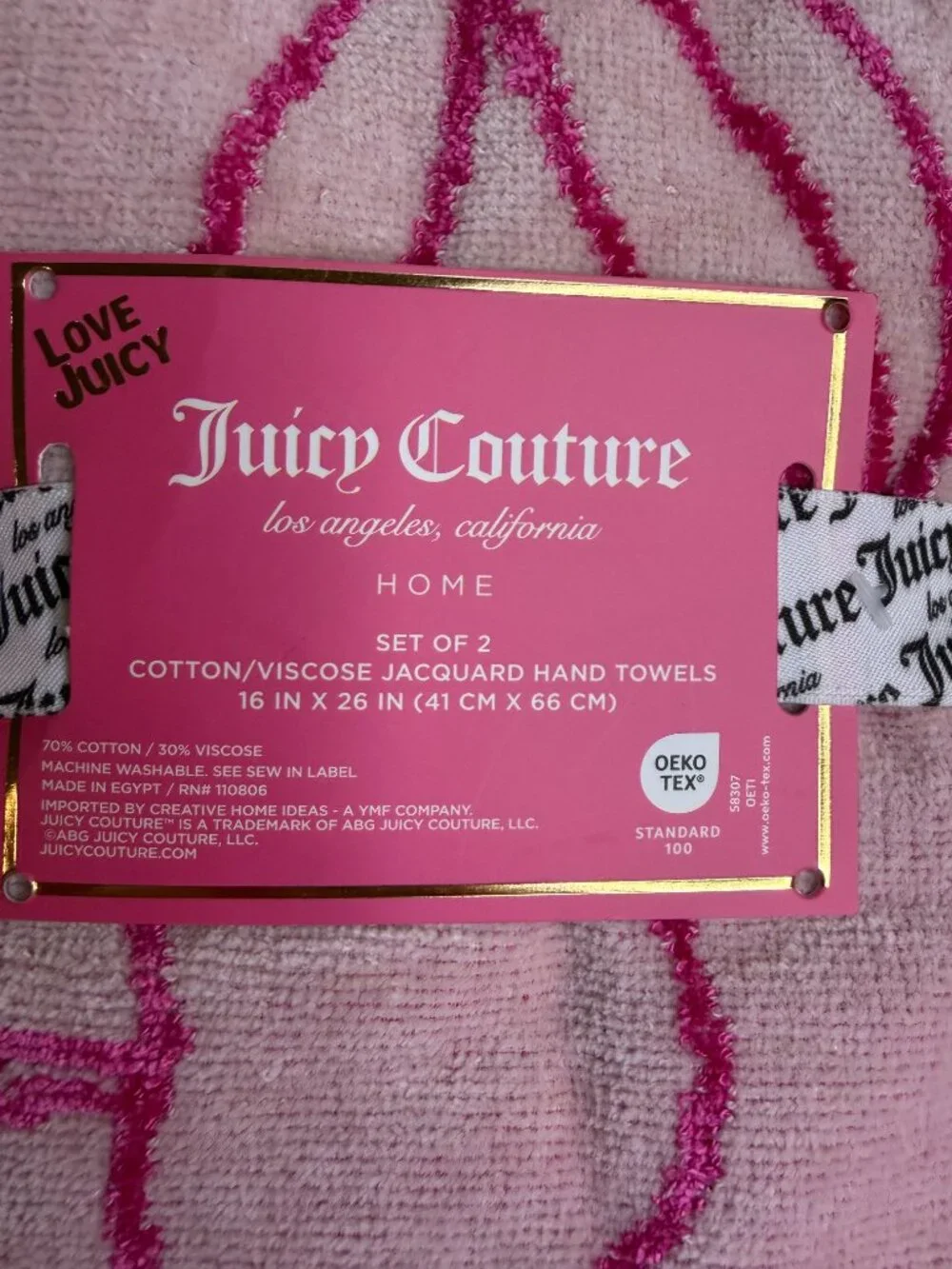 Juicy Couture Pink Cherry Bath Towel Hand Towel Set 8 Pc Home Love Juicy NWT
